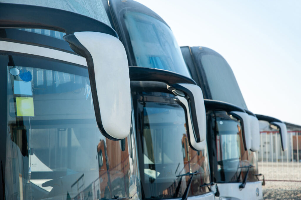 detail of a row of luxury buses parked on the cons 2023 11 27 05 01 32 utc