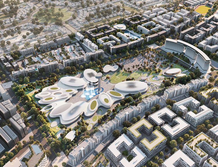 Aljada Central hub closeup view